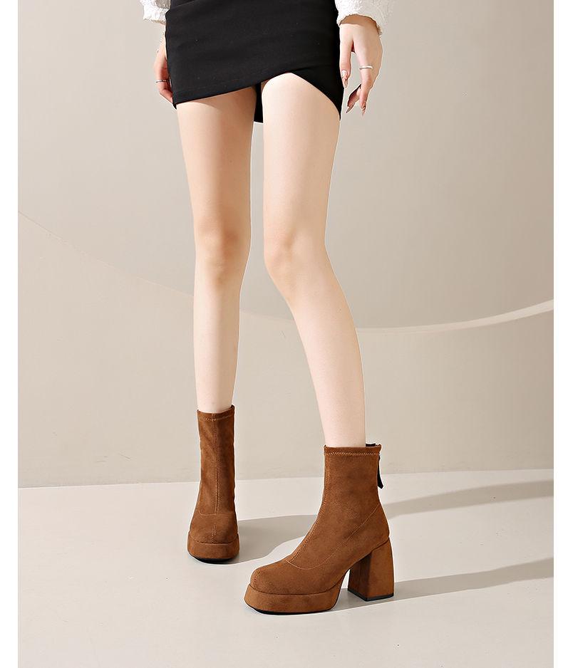 Autumn/Winter Chunky Heel Martin Boots: 2025 Waterproof Platform, Slim, Versatile British Style for Petite, Thick Sole Design