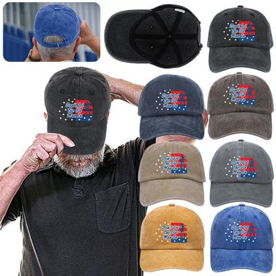 Don't Let The Old Man In American Flag Baseball Cap Adjustable Low Profile Caps Cotton Unisex Baseball Hat for Men and Women