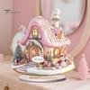 Acrylic Holiday Ornaments for Home Decor 2D Christmas Tree Figurine, Dreamy Floral Candy House Tabletop Showcase Ornaments, Centerpiece Office