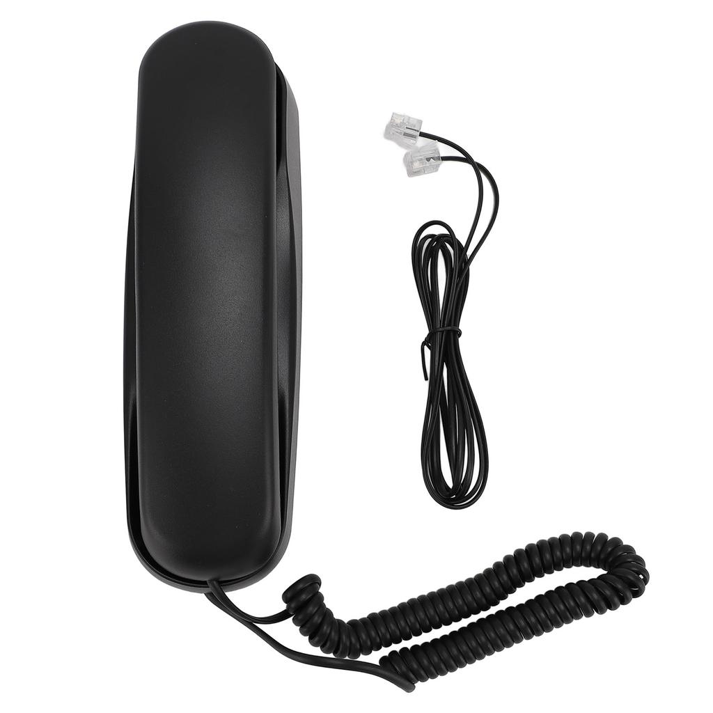 Corded Home Phone Convenient Operating Interface Retro Wall Mounted Phone for Hotel Black