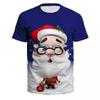 Letni T-shirt z nadrukiem Świętego Mikołaja, casualowy, modny, luźny, wszechstronny, wygodny, męski, damski
