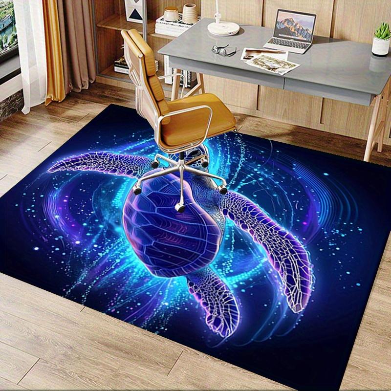 1 Stück Meeresschildkröte, Leuchteffekt, Digitale Kunst Büro Teppich Weiches Polyester Eingangsteppich Waschbar Nicht