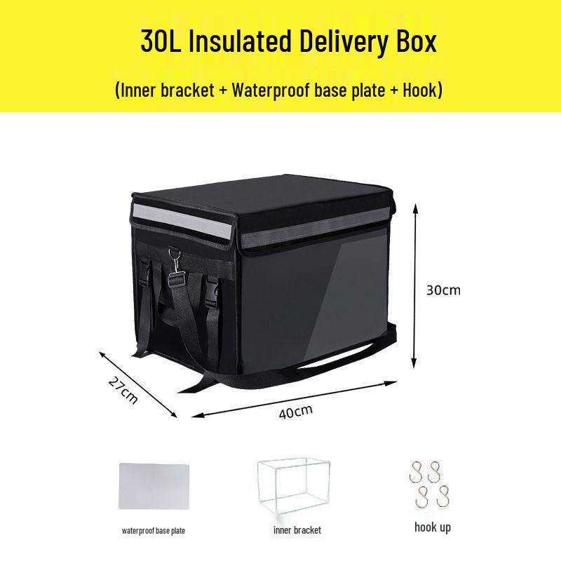 Thick Insulated Black Waterproof Takeaway Delivery Box for Car & Home Use
