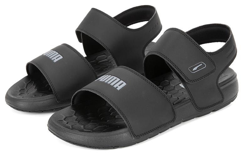 Men's Sandals PUMA Softride Sandal PURE Slip Resistant Abrasion Resistant Sports Sandals Unisex Black