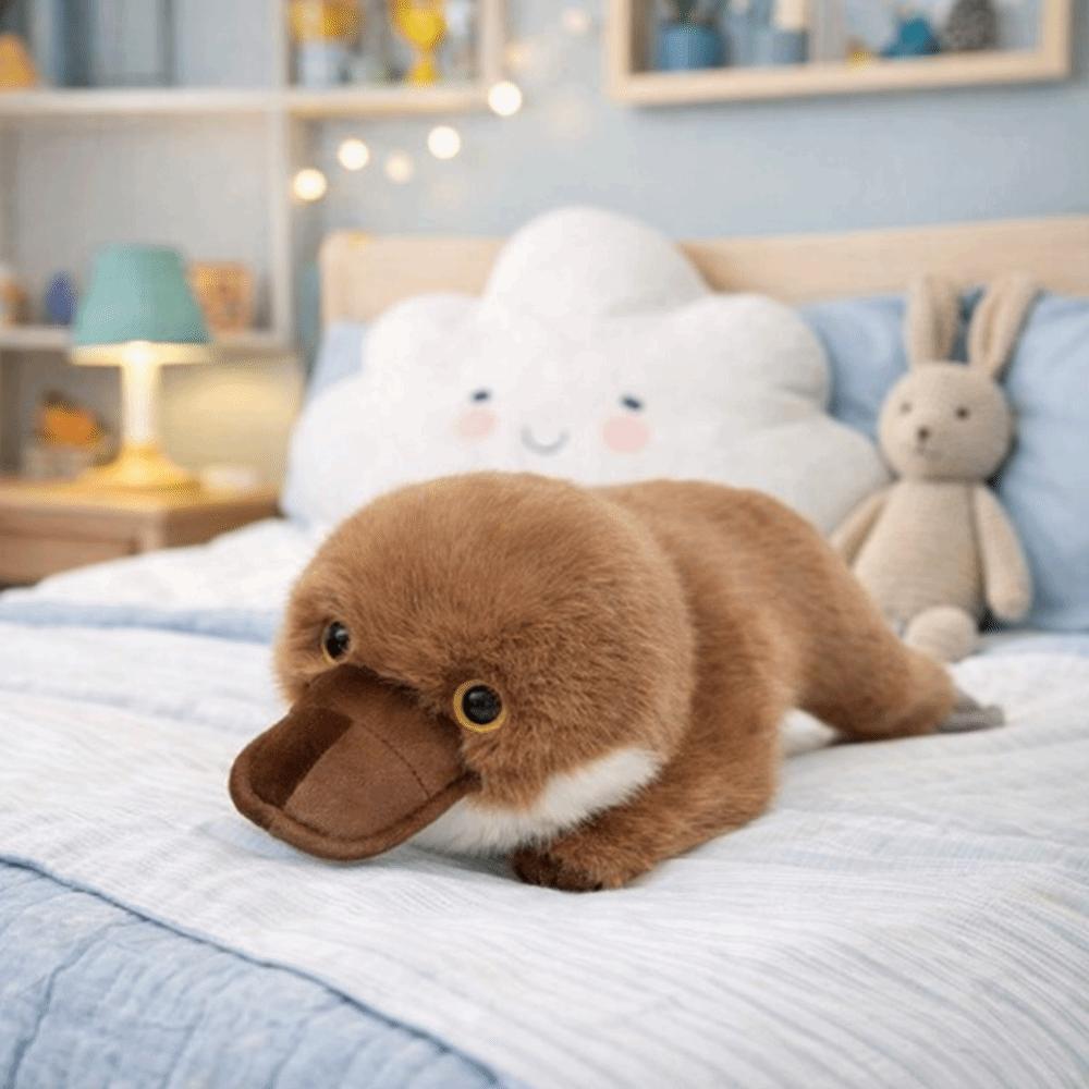 Super Soft Simulation Platypus Toy Brown Color Stuffed Animal Doll Platypus Plush Pillow  Kids Gift