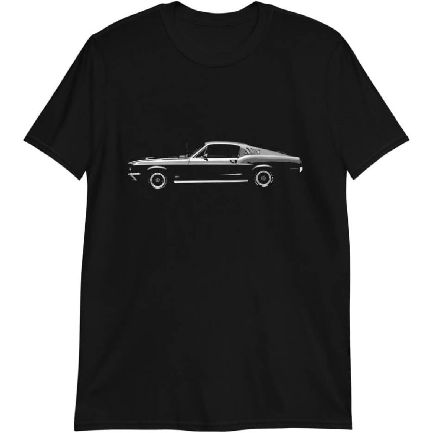 JG Infinite 1968 Stang GT Fastback Collector Car Short-Sleeve Unisex T-Shirt XL, Black S