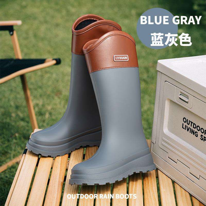 

Высокие сапоги-трубы, модные женские сапоги-трубы, водонепроницаемая обувь для улицы, резиновые сапоги, утолщенные, длинные сапоги-трубы, водонепроницаемые сапоги 41 серый
