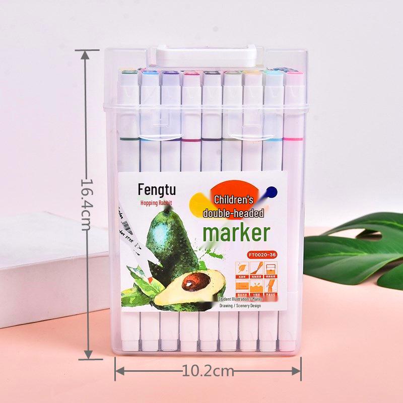 Set de Marqueurs à Base d'Eau Double Pointe - 24 ou 48 Couleurs pour les Fournitures d'Art des Étudiants et des Enfants