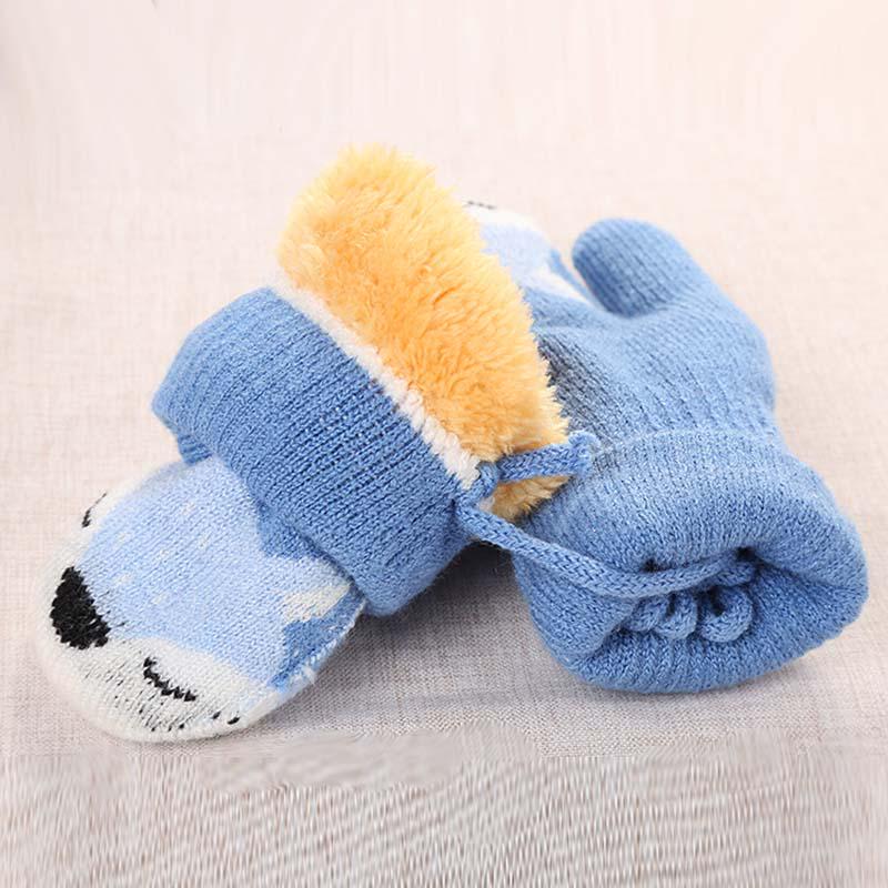 Tecknad Fox Baby vantar Vintervarma Barn Flicka Handskar Stickade Barn Småbarn Handskar utomhus Håll värmen