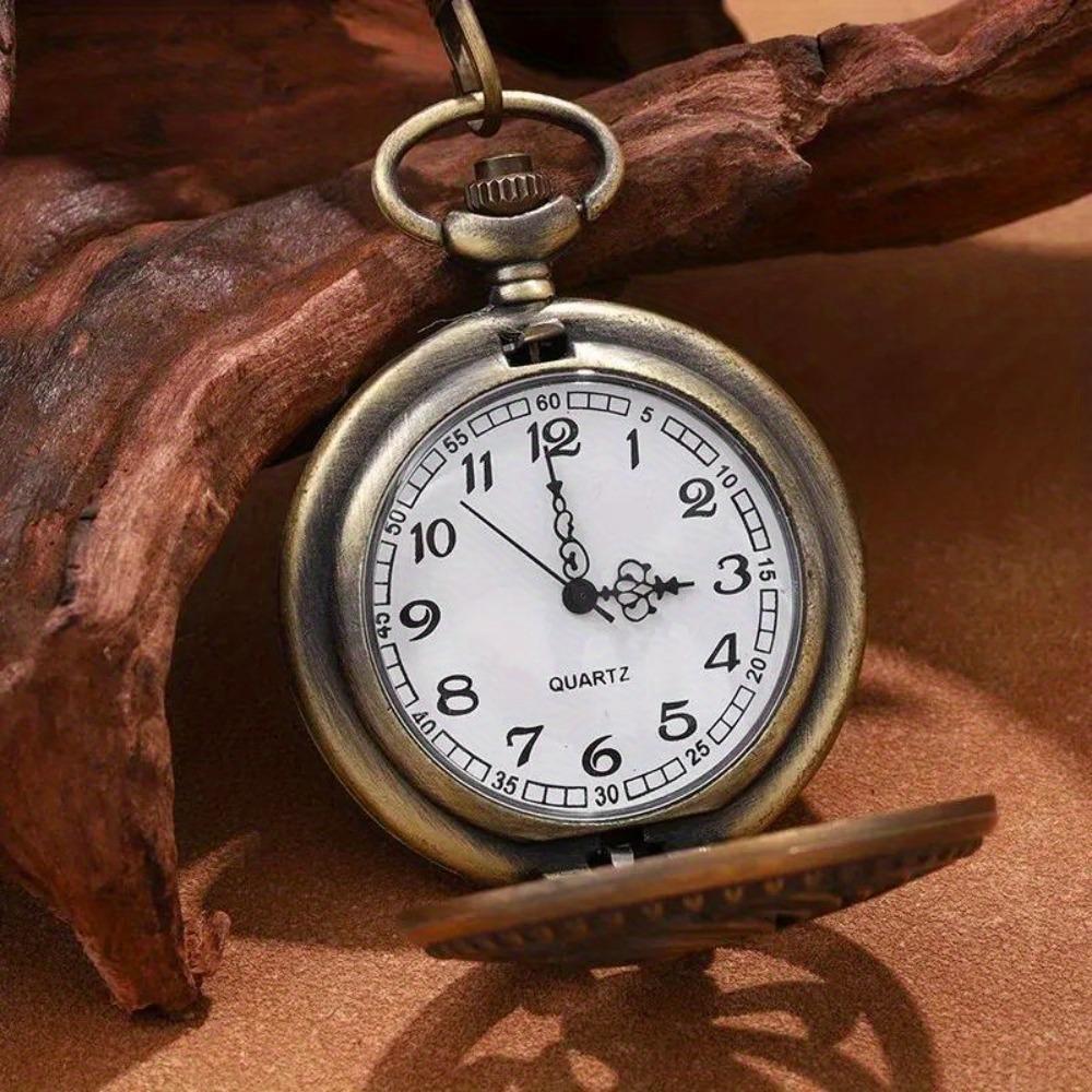 Men's Fashionable and Exquisite Night Sky Dial Design with Hollowed Out Quartz Pocket Watch, Ideal Choice for Gifts