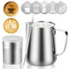 Stainless Steel Milk Frothing Pitcher Set, Cappuccino Pitcher Pouring Jug Espresso Cup for Espresso Machines Milk Frothers Latte