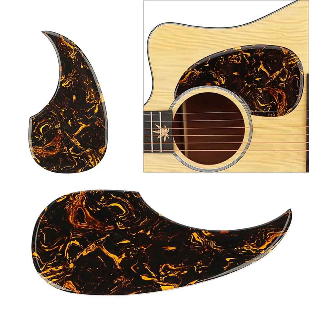 PVC Guitar Self Stick Pickguard Yellow Paste Pattern Anti-Scratch Guard Plate Replacement Acoustic Guitar Scratch Plate