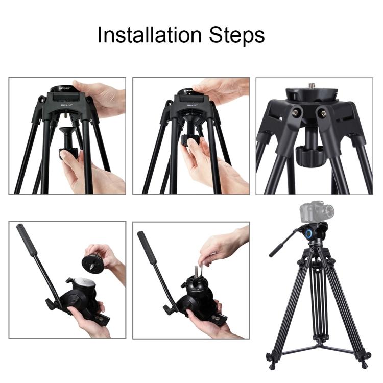 PULUZ 75mm Halbkugel Flach zu Schale Adapter für Fluidkopf Stativ DSLR Rig Kamera, Metallmaterial