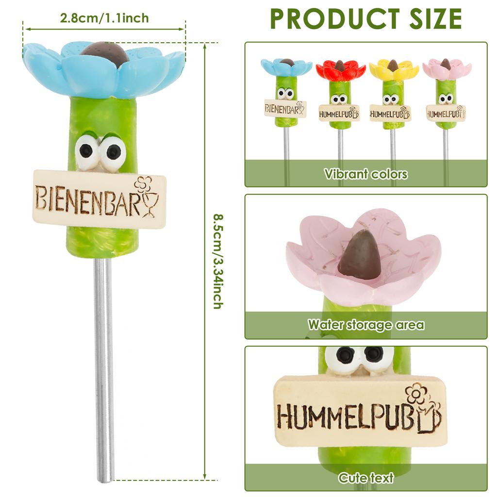 4Pcs Bee Watering Station Resin Wild Bee Drinkers Fascinating Butterfly Drinking Cups Cute Butterfly Water Feeder for Outdoor