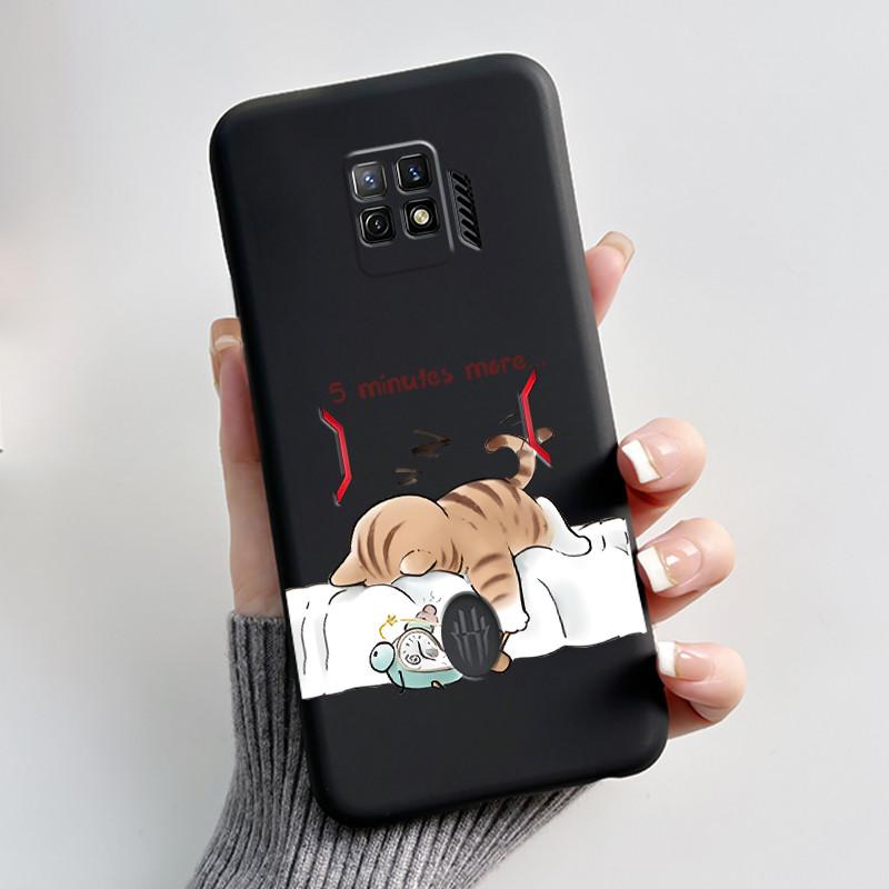 For Nubia Red Magic 7 Pro Case NX709J Back Cover Cute Heart Rabbit Black Soft TPU Phone Case For Red Magic 7S Pro NX709S Shell
