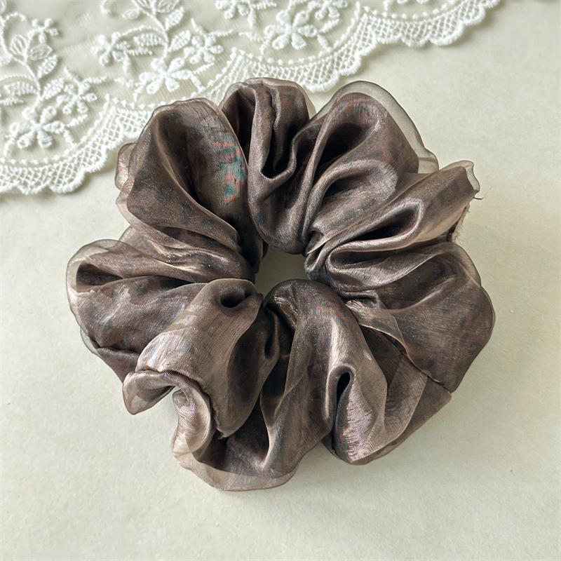 

Leopard Print Sheer Hair Scrunchies Elegant Hair Tie for Women Fashion Hair Accessories for Daily Wear big dark brown