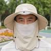 Windproof Neck Flap Bucket Hat Cooling Fan Hat for 3.7 V 500 mAh Lithium Battery Outdoor