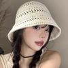 Bucket Hat Women's Summer New Knitted Hollow Bucket Hat Sunshade Sunscreen Hat Versatile Basin Hat