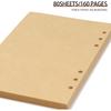 A5 Refill Paper, Unlined Blank Kraft Paper,100GSM Thick Refillable Paper 6 Hole Filler erts Loose Leaf Paper,for A5 6 Ring Binder,80 Sheets (160