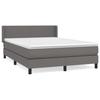 3130659 vidaXL Lit à sommier tapissier avec matelas Gris 140x190 cm Similicuir