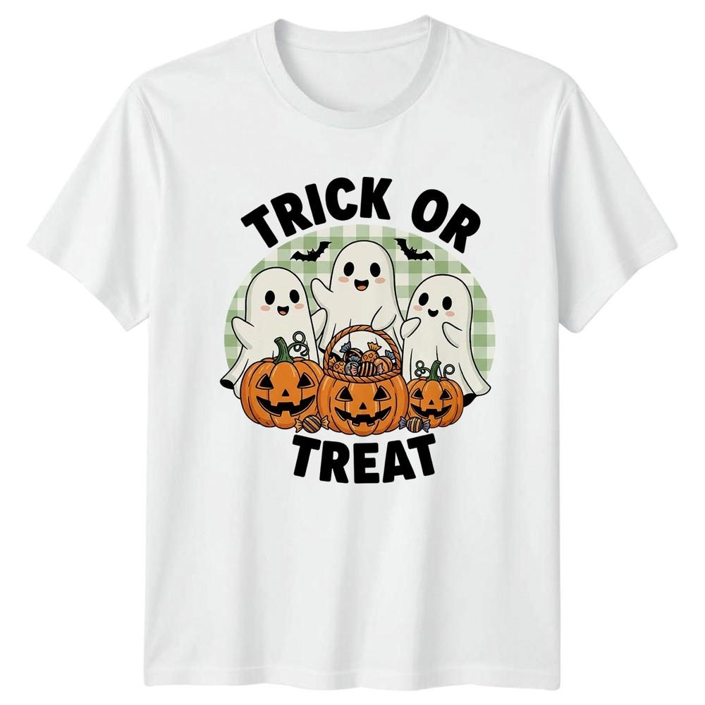Trick Or Treat Halloween Ghosts Pumpkins Holidays Unisexs TShirt Unisexs Graphic S