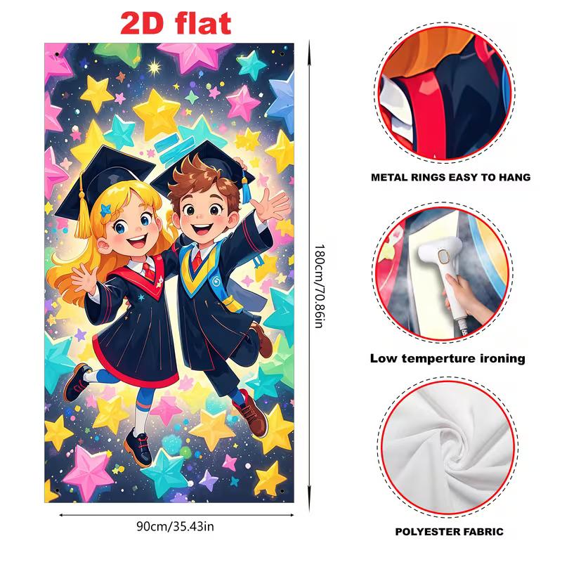 2D Graduation Theme Door Banner for Kids Kindergarten Preschool