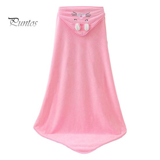 Children Bath Towel Cartoon Animal Embroidery Decor Soft Microfiber Highly Absorbent Newborns Swaddle Blanket Sweat-Absorbent Pad Body-drying Cape