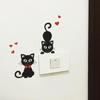 2PCS Lovely Cat Light Switch Phone Wall Stickers for Kids Rooms Diy Home Decoration Cartoon Animals