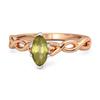 Peridot Marquise Ring - Sterling Silver Rose Gold Vermeil