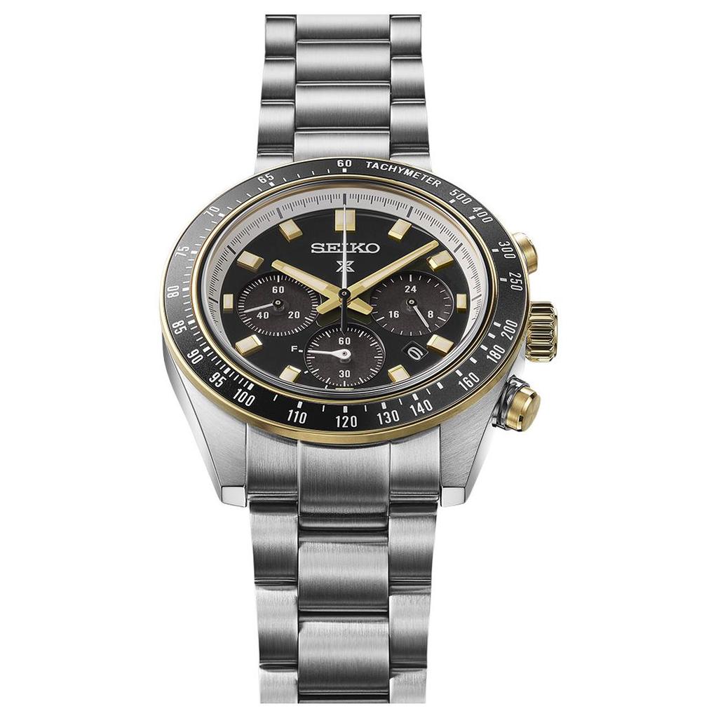 SEIKO Prospex Solar Quartz Movement Stainless Steel Strap Watch 41.4mm Men's Watches Black Dial SSC941P1