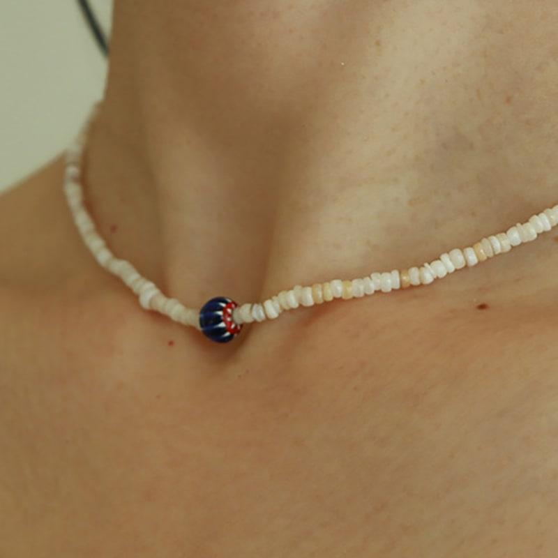 

Less is more blue glass nacre necklace free