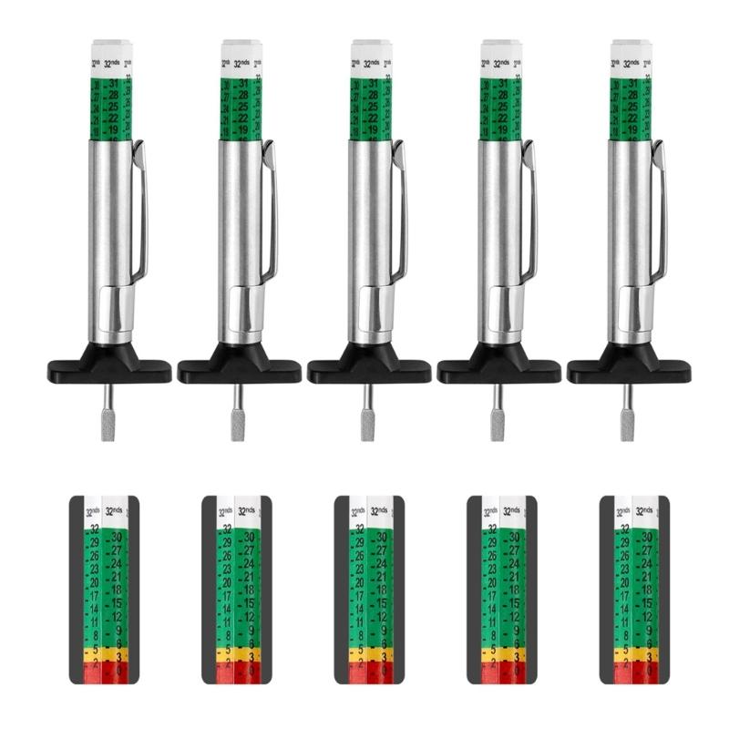 Tire Treads Depth Gauges Grooves Measure Tool Steel Auto Car Truck Depthometer Tire Depth Gauges 0-25mm