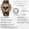 Bobo Bird Men's Stylish Wooden and Stainless Steel Chronograph Military Quartz Casual Watch Black Wood Band