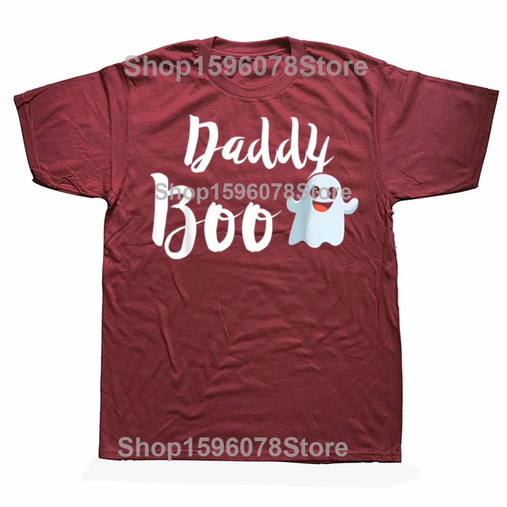 Funny Daddy Boo Halloween Ghost Dad T Shirts Men Women Pure Cotton Humor Streetwear Tee Shirt Short Sleeve Unisex Loose Clothing