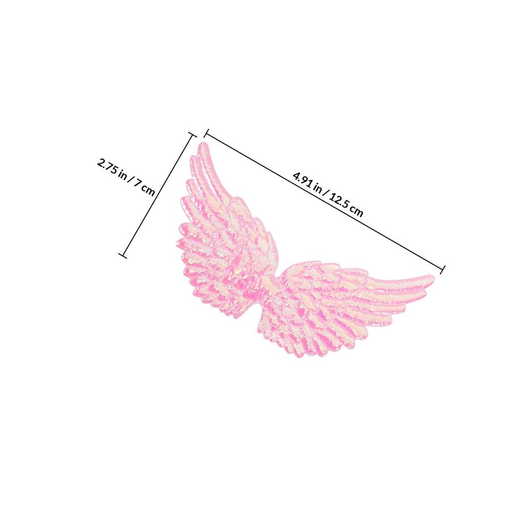 12Pcs Angel Wings Decorative Patches Pink Mini DIY Craft Accessories for Clothes Bags Jackets Costume Gift Craftwork