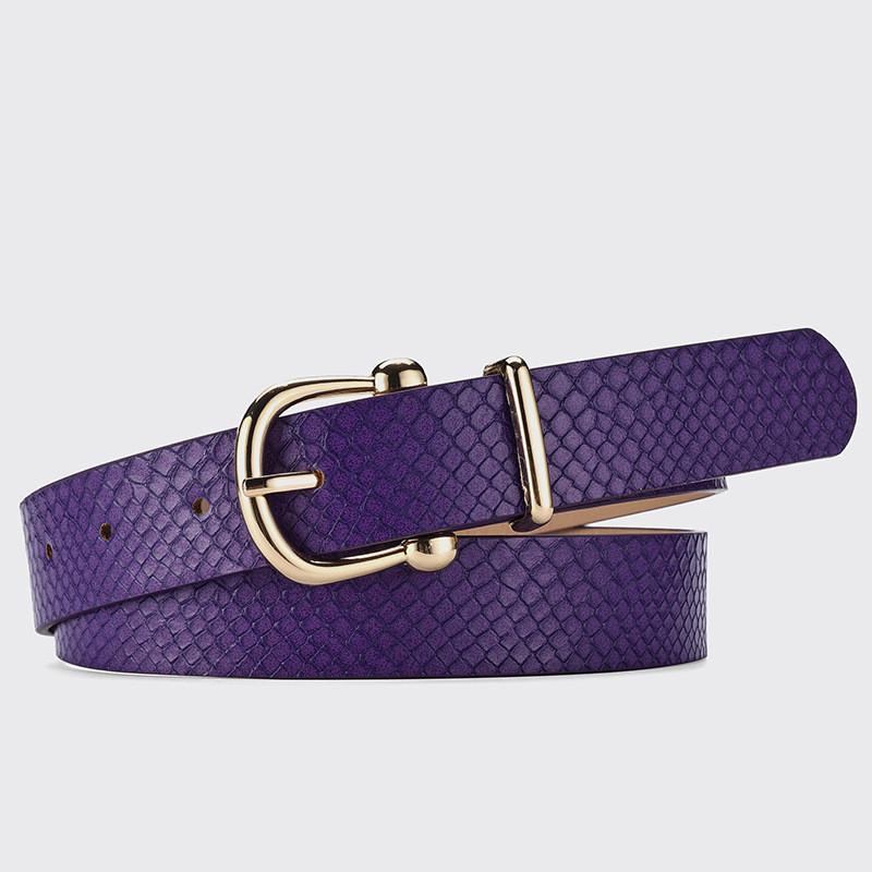 Leather Chic Pu Snake Texture Womens Belt Featuring Durable Alloy Buckle For Stylish Outfits