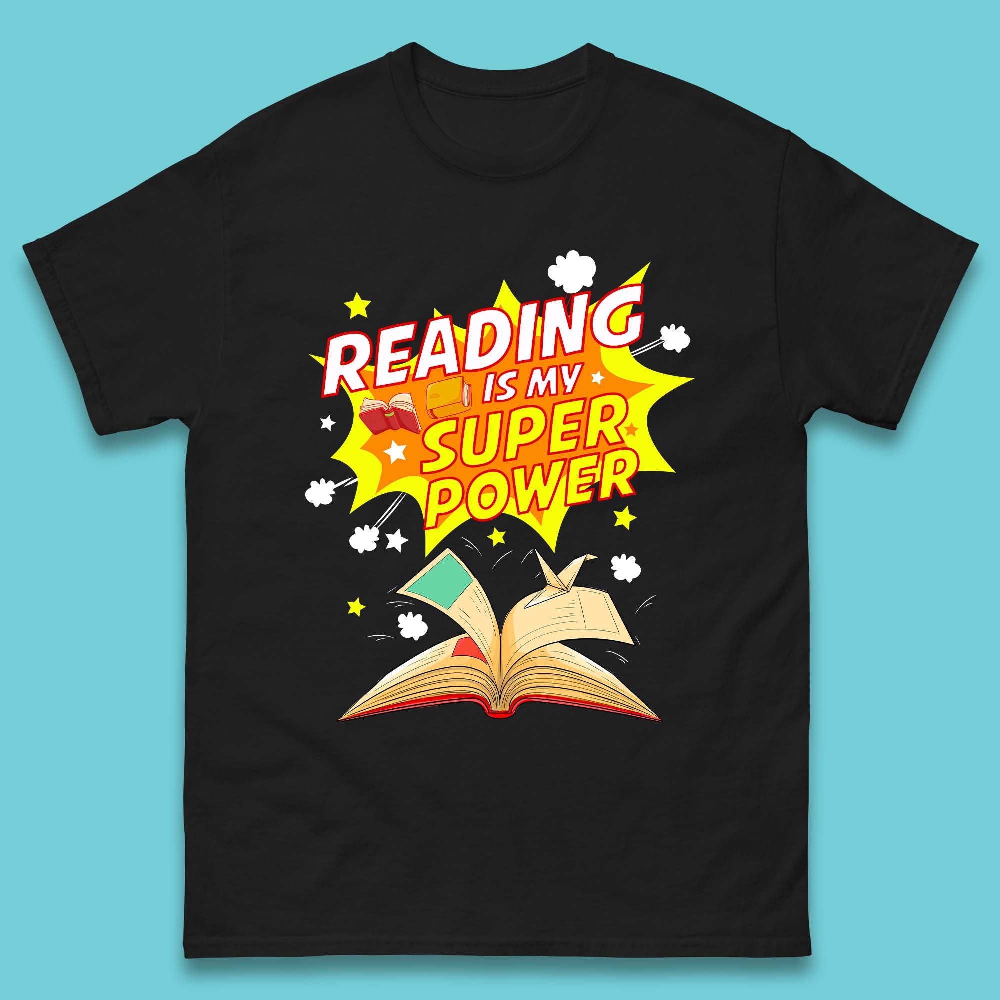 Reading Is My Super Power T-Shirt Womens Tops Tees L