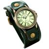 Lancardo Women's Waterproof Watch with Leather Strap and Roman Numeral Display, Antique Style, Retro Fashion Accessory (Green)