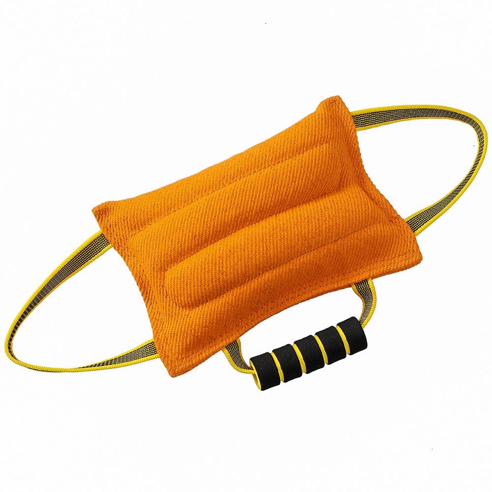 Dog Training Toy Coarse Hemp Tear-resistant Bite Pillow Sponge Triangular Bite Target Dog Bite Pillow Dog Interactive Training оранжевый