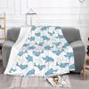Starry Whale Sharks Fleece Throw Blanket Ocean Blue Sea Blankets for Bed Couch Soft Bedding Throws