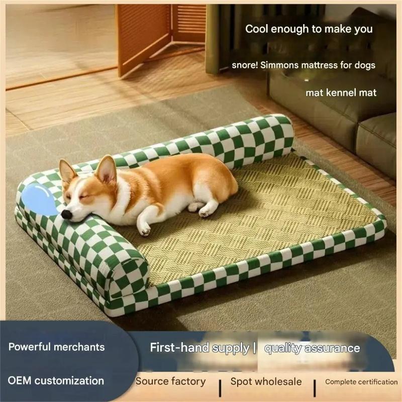 Dog Bed and Cat Bed, Four Seasons Universal Cooling Mat, Detachable Washable Pet Cushion, Non-slip Summer Sleeping Bed for S