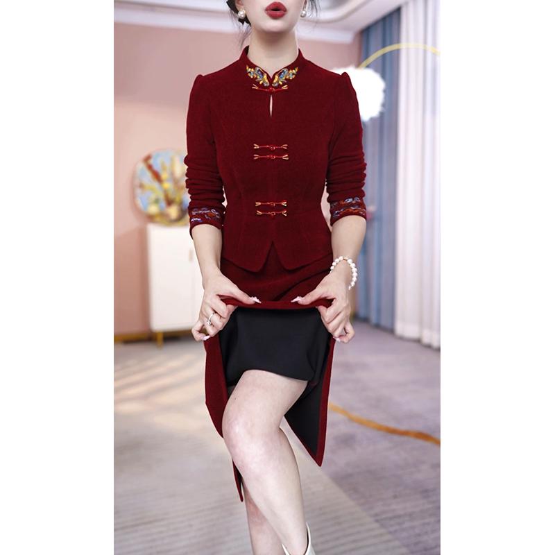 Elegant Faux Two-Piece Mother of the Bride Dress - Autumn/Winter Collection