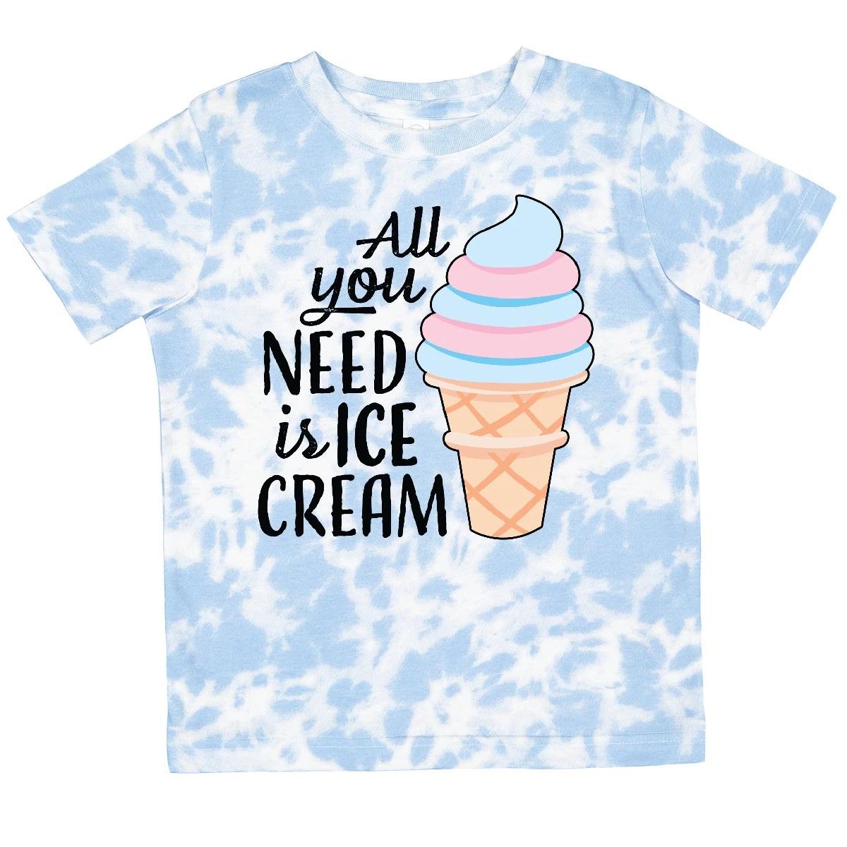 Inktastic All You Need Is Ice Cream With Ice Cream Cone Toddler kids boys T-Shirt Food I 150