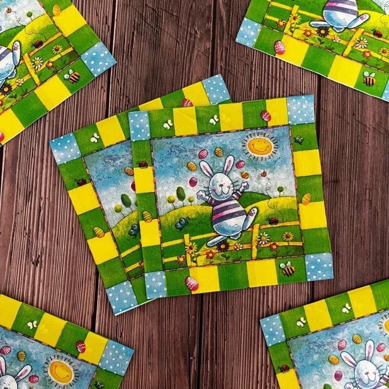 20pcs/Pac 33*33cm 2-Ply Disposable Party Napkin Easter Pattern