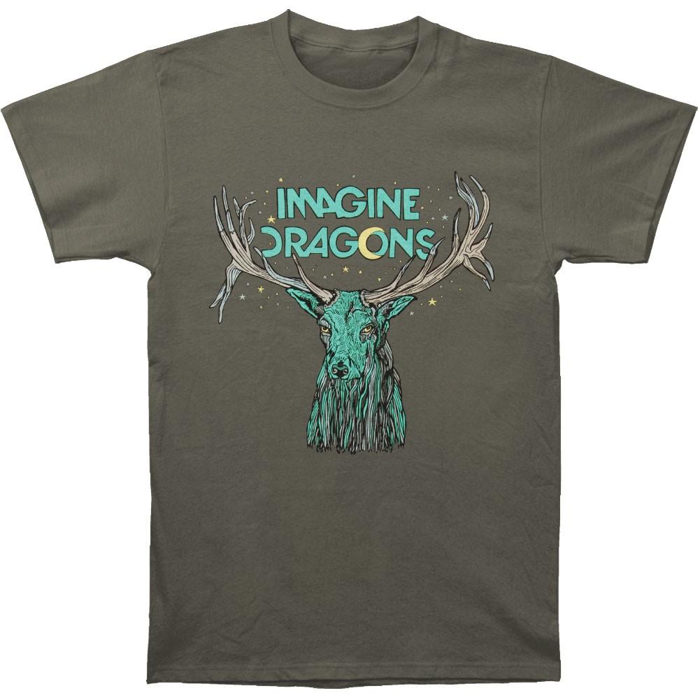 Men s Imagine Dragons Elk In Stars T-shirt X-Large Charcoal S