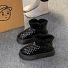 Thick-soled snow boots women's 2025 new winter short boots short boots piled and thickened waterproof cotton shoes heightening cotton boots
