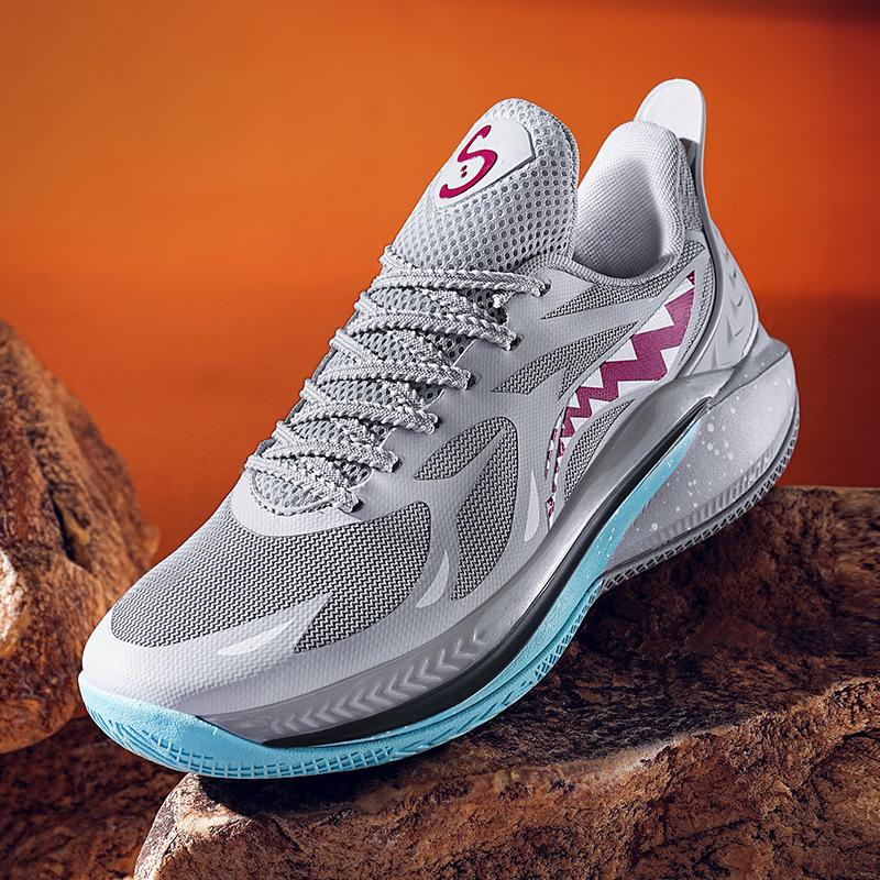 Summer Breathable Soft Sole Sneakers Mesh Shock-absorbing Comfortable Non-slip Basketball Shoes for Girls Practical Training for Big Children