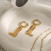European & American Titanium Steel Carved Boot Earrings - Luxurious, Durable, High-End Feel, Non-Fading Stainless Steel Ear Ornaments.