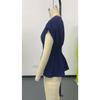 Summer Women's Solid Color V-neck Waist Gathered Pleated T-shirt Short Sleeve Casual Top