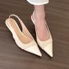 Temperament pointed splicing high heels women's summer gentle thin heel side empty sandals shallow mouth bag head sandals high heels